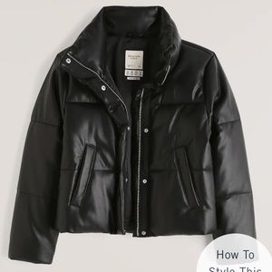 Abercrombie & Fitch Vegan Leather Mini Puffer